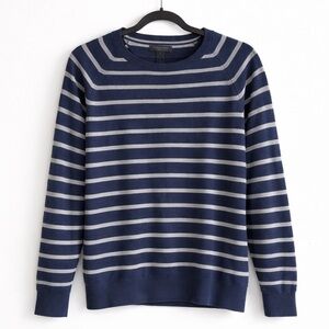 Banana Republic Men’s Slub Cotton Navy Stripe Crewneck Sweater – Size L